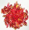 100 3x11mm Crystal, Orange, & Cherry Dagger Beads